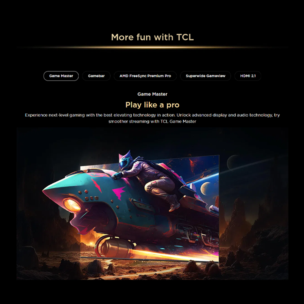 TCL 55"/65"/75"/85"/98" Premium QD-Mini LED Google TV 55C6K|65C6K|75C6K|85C6K|98C6K | 144Hz Native Refresh Rate | QLED | Ultra Slim Design | Precise Dimming Series Up to 512 Zones