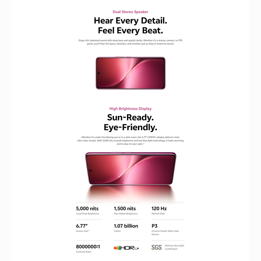 vivo V60 5G | Rear Camera 50MP | Qualcomm SM7750-AB Snapdragon 7 Gen 4 (4 nm) | 6.77 inches, AMOLED | Li-Po 6500 mAh,