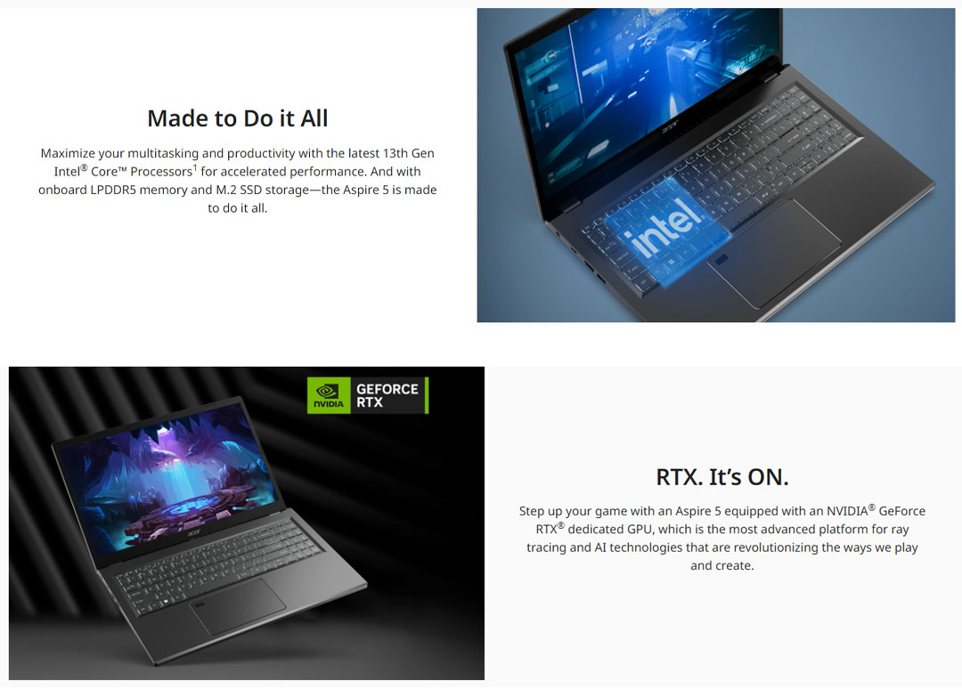 Acer Aspire 5 14-inch Intel Core i5-1335U Intel Iris Xe Graphics 16GB+512GB | 14-inch | Windows 11 Home | Laptop with 3 Years Warranty