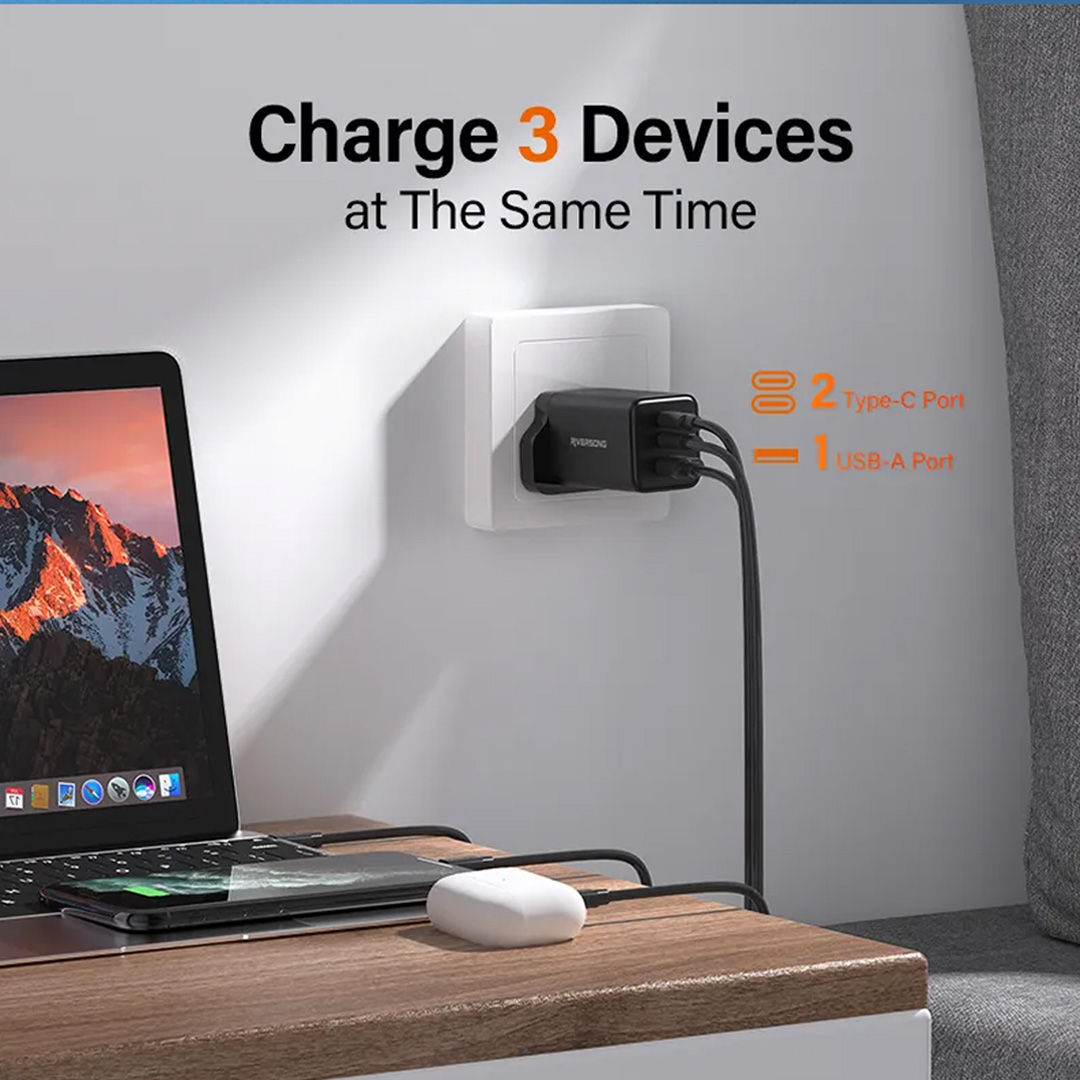 RIVERSONG 65W PowerKub G65 GaN5 Super Fast Charging Wall Charger Adapter AD102 | Advance Gan Tech | Multiple Protection | Adapter with 1 Year warranty