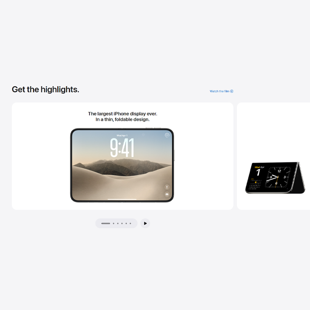 Apple iPhone Duo 256GB / 512GB / 1TB / 2TB | 7.6-inch, LTPO Super Retina XDR OLED| 48MP Rear Camera | iOS 27 | Apple A20 Pro | Li-Ion 5400 mAh