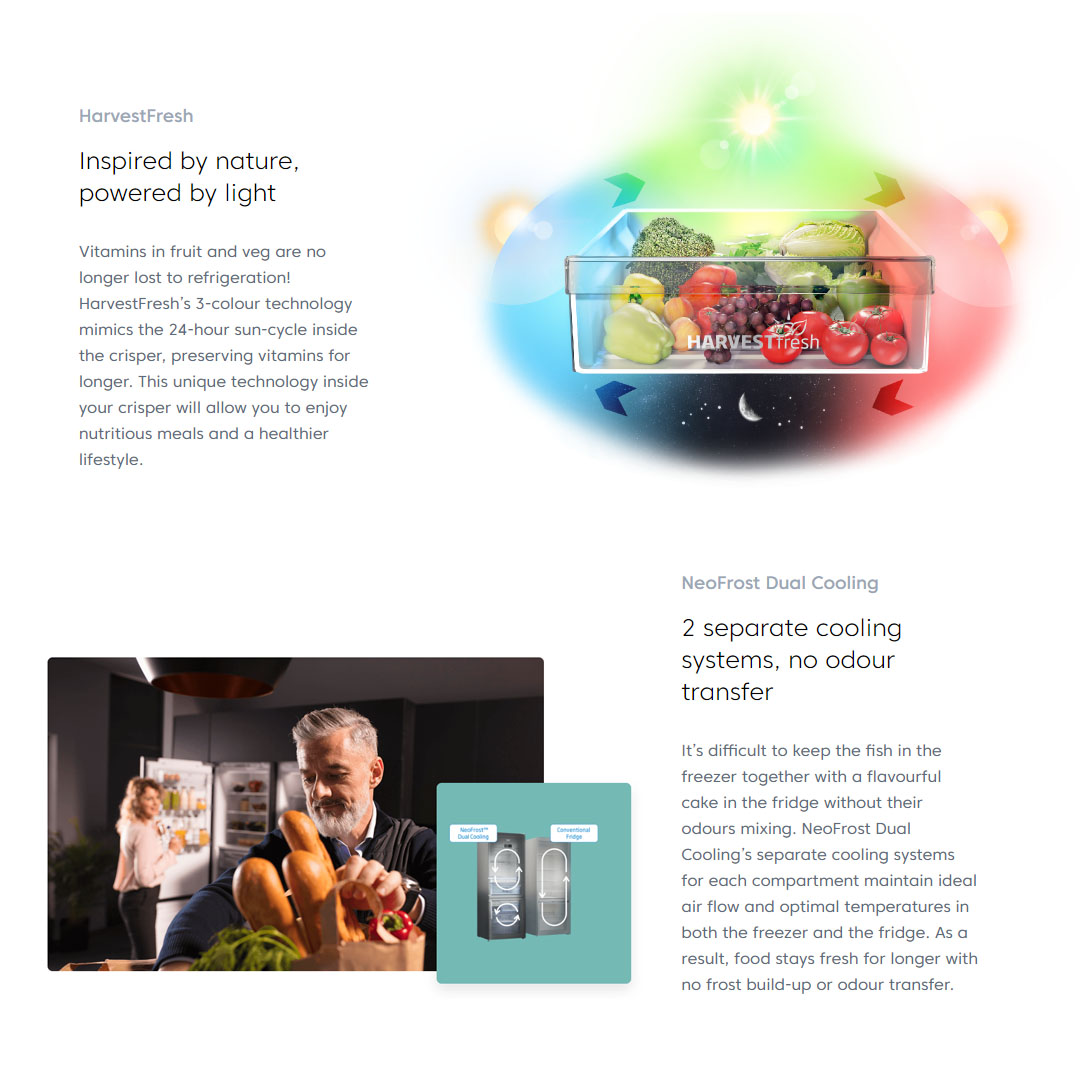 Beko 2 Door Top Mount ProSmart Inverter Refrigerator RDNT371E50VK/RDNT401E50VK | NeoFrost Dual Cooling | ProSmart Inverter Compressor | Active Odour Filter | Refrigerator with 2 Years General Warranty & 12 Years Motor Warranty