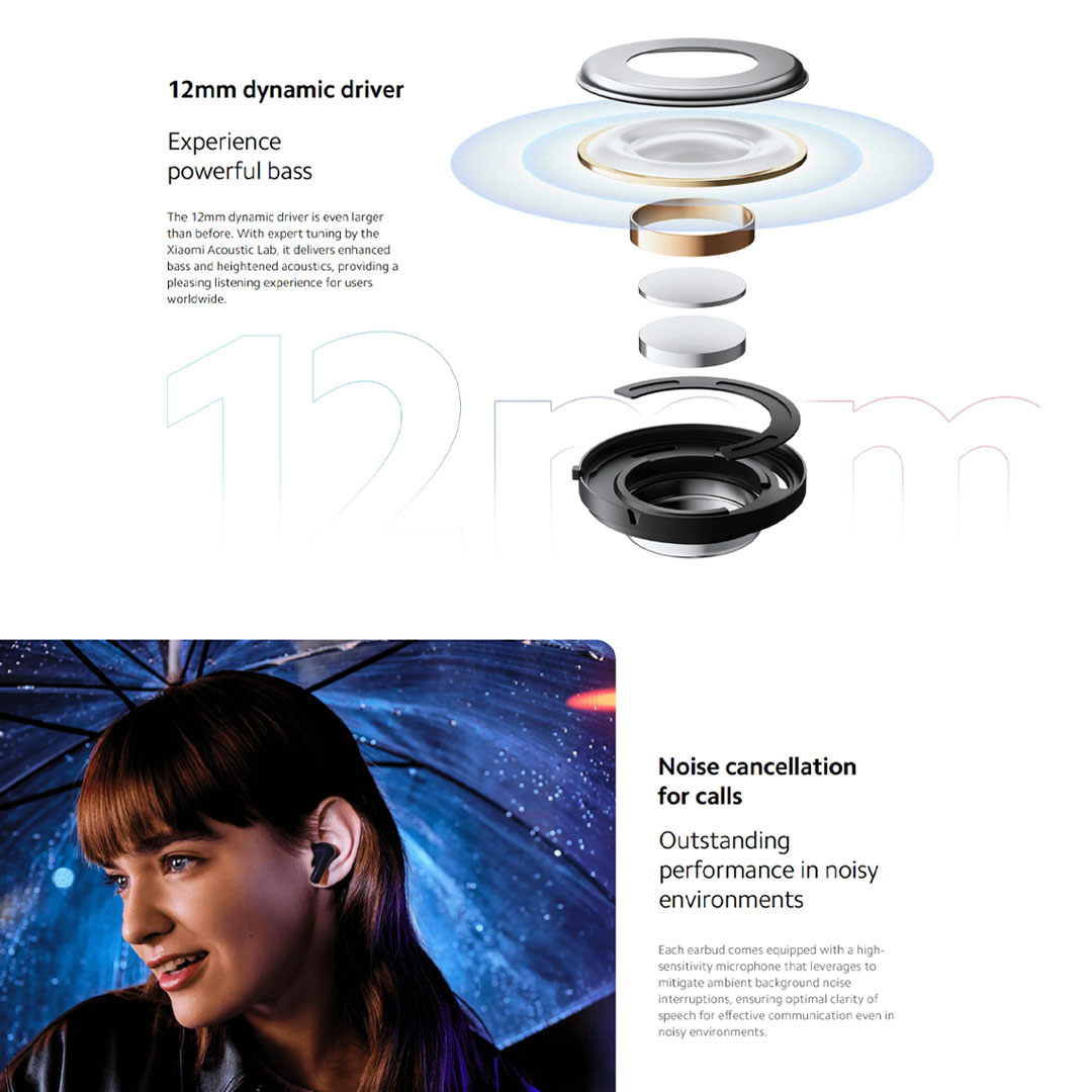 Xiaomi Redmi Buds 4 Active | Advanced Bluetooth | 12mm dynamic driver | Fast charging | Earbuds with 1 Year Warranty