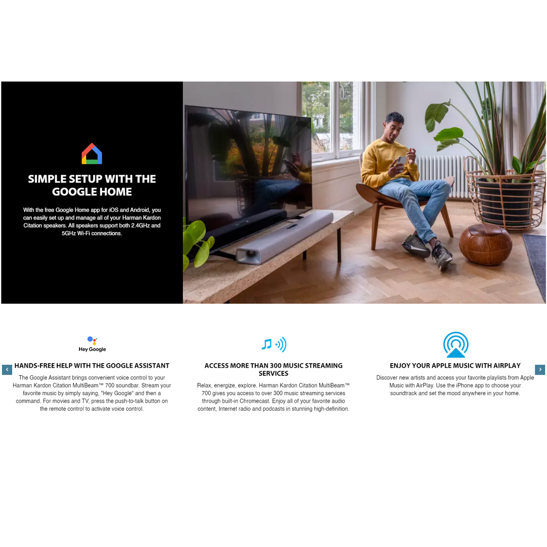 harman kardon 210W Compact Soundbar with MultiBeam Surround Sound Citation MultiBeam 700 | Plug and Play | Easy Access | Intuitive Controls | Soundbar with 1 Year Warranty