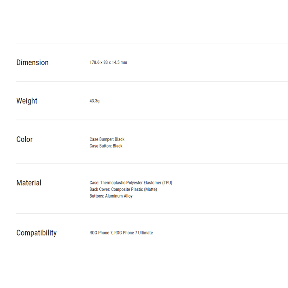 ASUS  ROG Phone 7 DEVILCASE Guardian Standard | Aluminum-alloy buttons | Matte-finish back cover | SGS-Verified Non-Toxic And Antibacterial Material