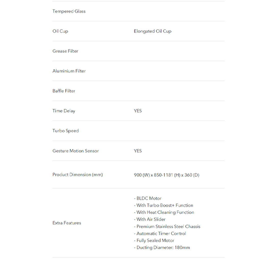 ELBA 2200 m³/hr Designer Hood VENTA EH-Q9690DC(BK) | BLDC MOTOR | AIR DIVERTER FUNCTION | GESTURE MOTION SENSOR | Hood with 1 Year Warranty