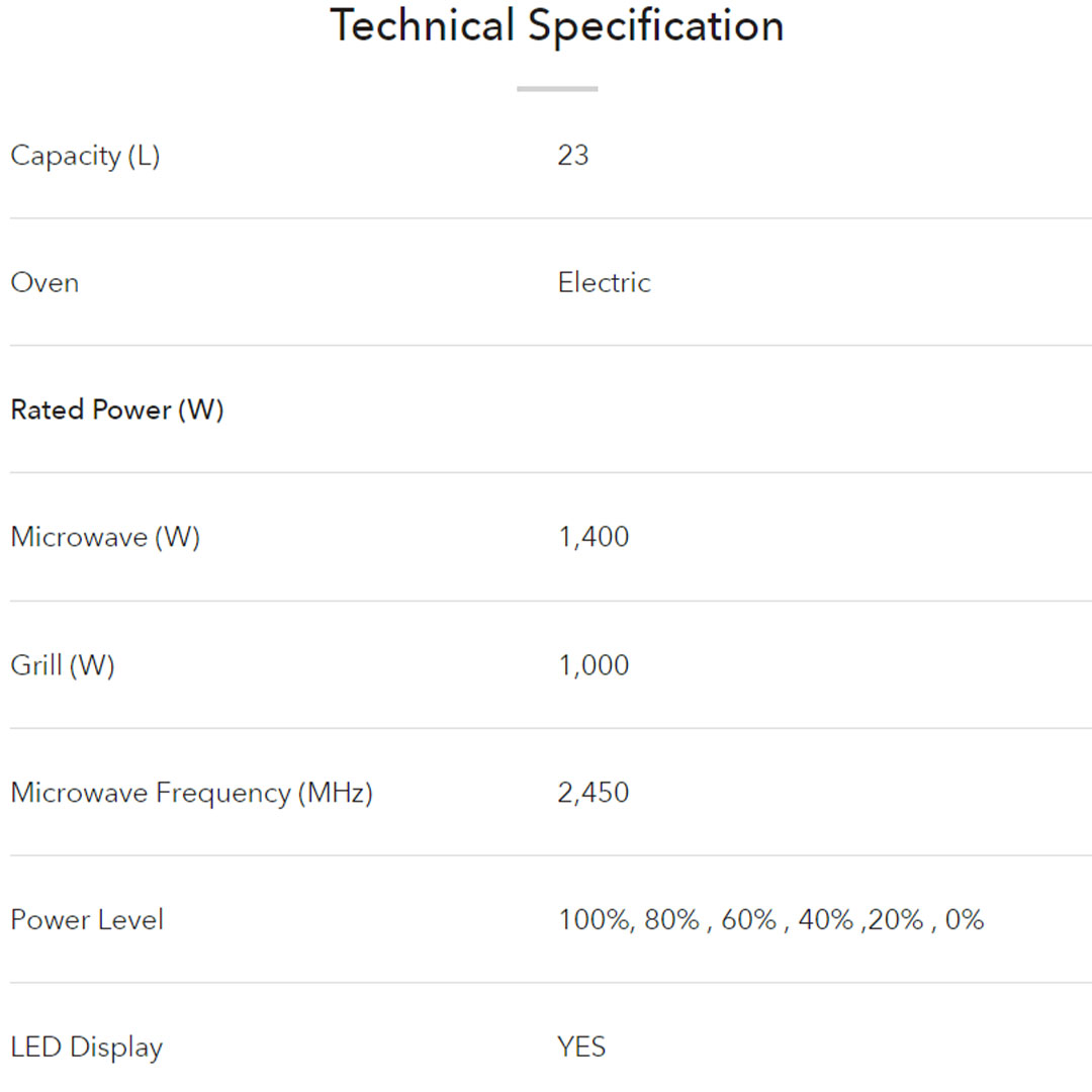 ELBA 23L Built-in Microwave Oven EMO-B2361BI(SS) | Microwave + Electric Oven | 8 Manual Cooking Option | Digital Timer | Key Lock Function | Cooking End Signal | Microwave with 1 Year Warranty