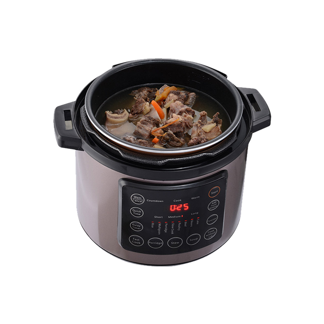 ELBA 6L Electric Pressure Cooker EPC-N6082(BR) | 1000W | Variety Cooking Programs | Quick Boil Technology | Multi Safety Device | Pressure Cooker with 1 Year Warranty