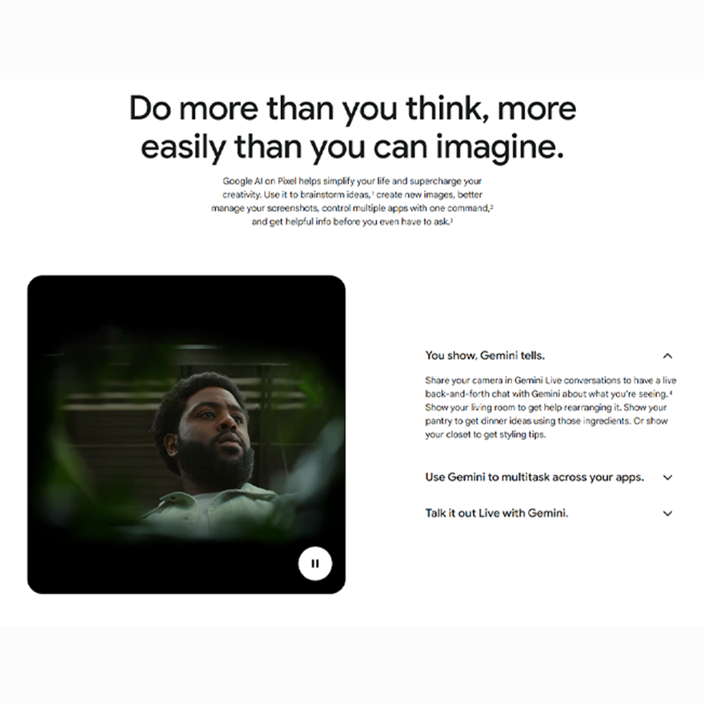 Google Pixel 10 |  Google Tensor G5 |  5x telephoto lens with 20x Super Res Zoom | 4,970 mAh battery | Extreme Battery Saver mode