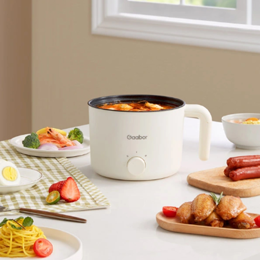 Gaabor 1.5L Electric Pot Multifunction Cooker GR-N15A |  Multiple ways to use |  Minimalist-style rice cooker | Food-grade non-stick coating | 1  Year General Warranty