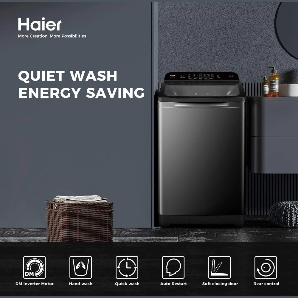 HAIER 12/14KG Top Load Direct Motion Inverter Washing Machine HWM120/HWM140-B1678ES8 | Direct Motion Inverter Motor | Quick Wash