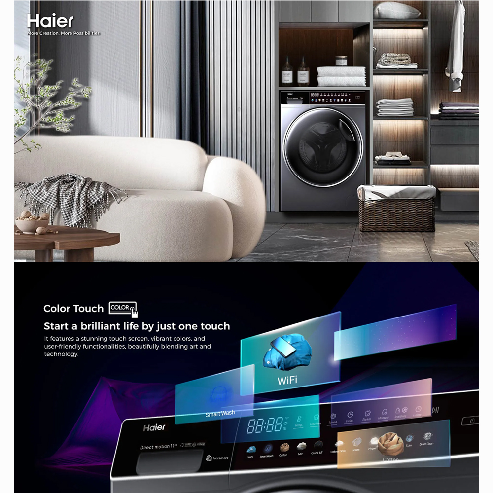 HAIER 12KG Heat Pump Dryer HD120-AR959S8 | Reversible Tumble | Sensor Dry | Heat Pump Technology