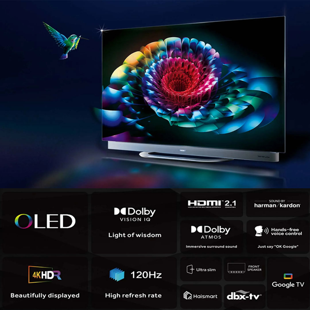 HAIER 55" OLED 4K HDR Smart LED TV H55C900UX | OLED Google Drive Series | Dolby Vision |  Sound System | 120 Hz | Smart LED TV with 3 Year Warranty