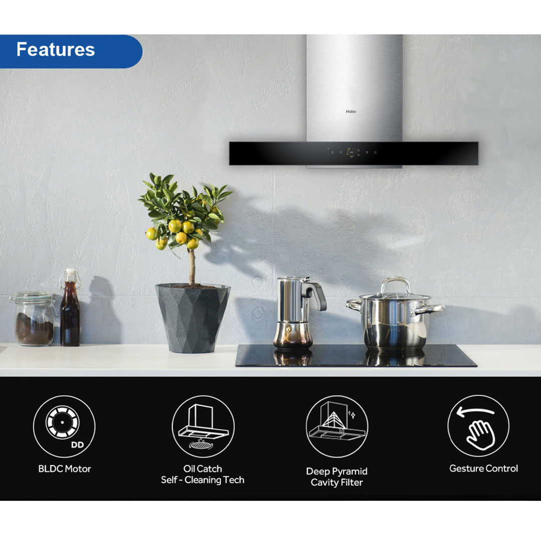 HAIER 2000m3/h Ventilation Hood HH-T900GC | BLDC Motor | Oil-Catch Self Clean Technology | Bluetooth Connection | Hood with 3 Year Warranty