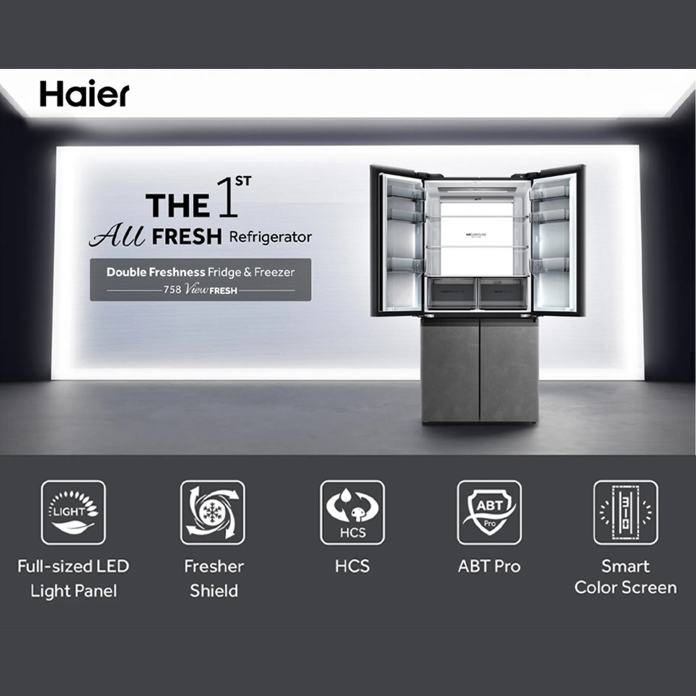 HAIER 758L Multi Doors Twin Inverter Refrigerator HRF-IM758FG(SG)U1 | Full-Sized LED Light Panel | Quite & Energy Saving