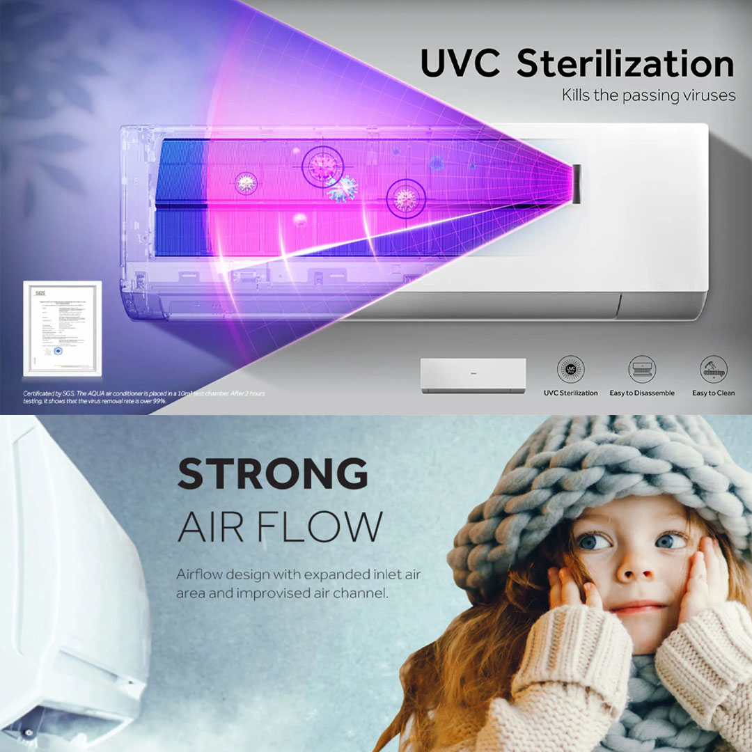 HAIER 1HP/1.5HP R32 UV Cool Inverter Wall Mount Air Conditioner HSU-10VXA21 / HSU-13VXA21 | Energy Saving | Smart Clean | Air Conditioner with 3 Year Warranty
