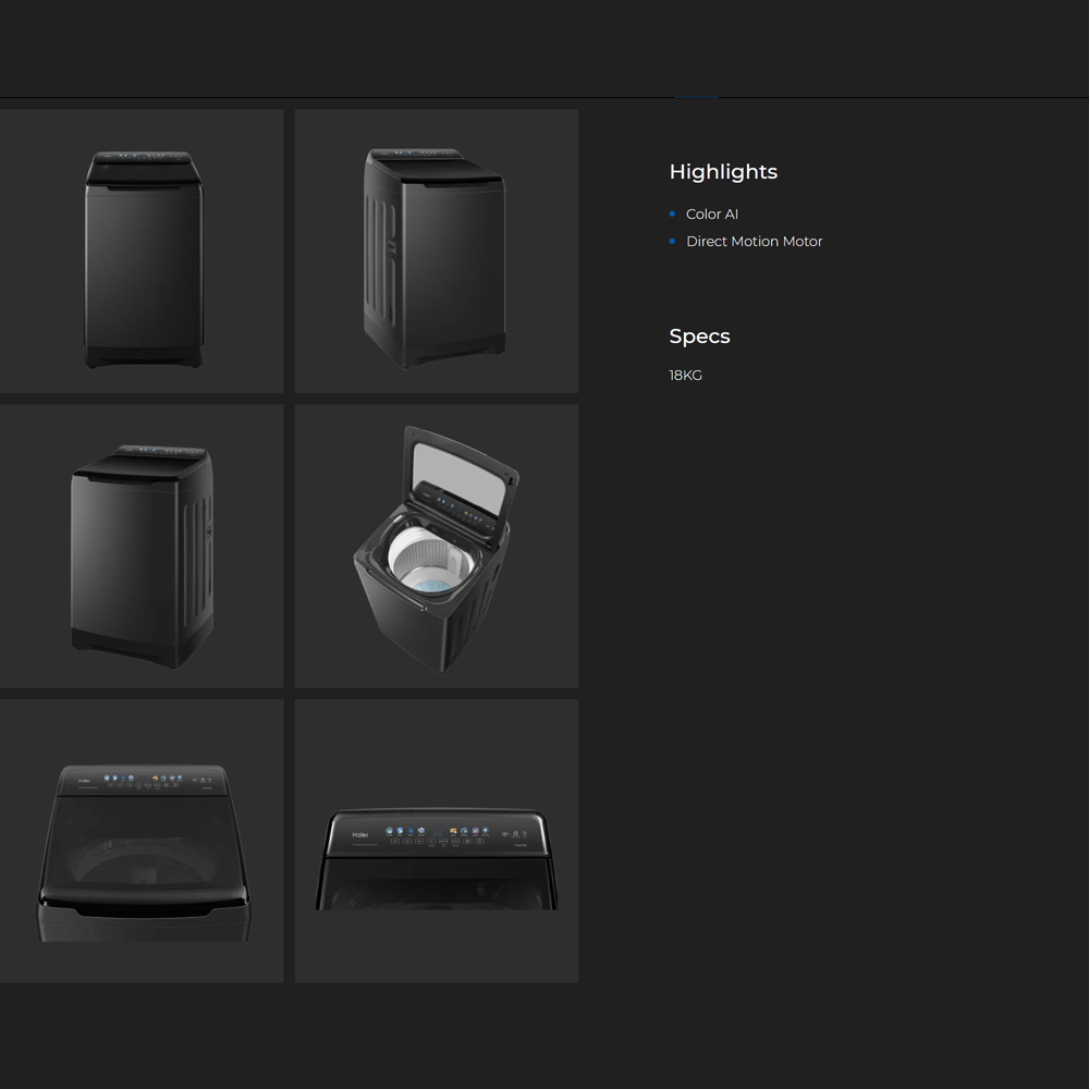 HAIER 18KG/20KG Top Load Direct Motion Inverter Color AI Washing Machine HWM180-B2158B/HWM200-B2158B