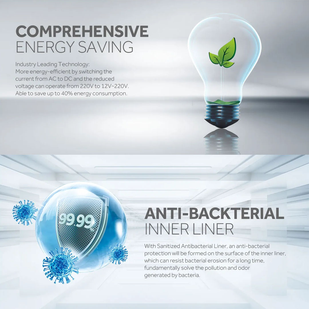 HAIER 239L/339L Showcase SC-248E/SC-348E | Antibacterial | Door with Low-e Glass | Interior LED Light | Lock Slot | Big Canopy | Freezer with 2 Year Warranty