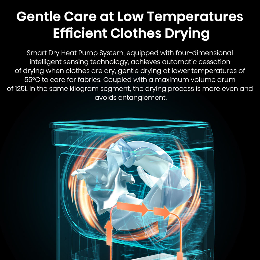 HISENSE 10KG Heat Pump Dryer DH5S1095UB | Buzzer  Electronic Control | Button Program Selection | Heat Pump Drying | Transparent Door | Dryer with 2 Years Warranty