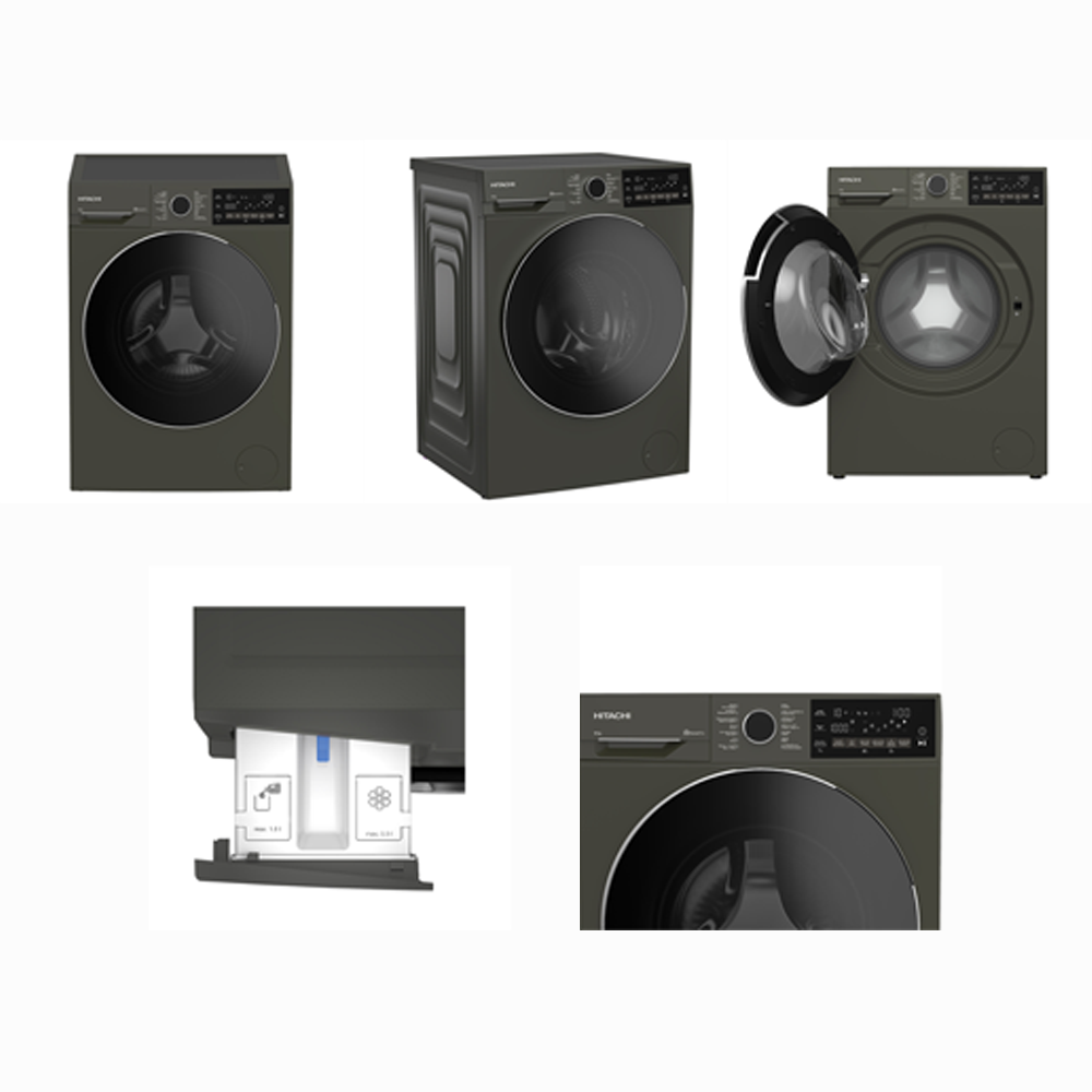 Hitachi 9/ 10KG Front Load Inverter Steam & Hygiene Washing Machine BD-90YFVEM / BD-100XFVEADM | Steam & Hygience Programme | Efficient Inverter Motor | 15 Preset Programmes