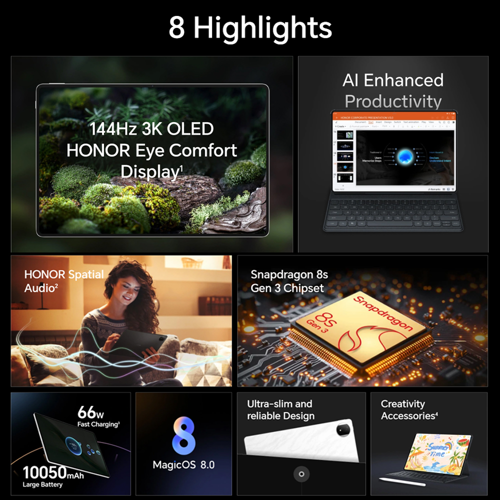 HONOR MagicPad2 12GB+256GB | 12.3 inch, OLED | MagicOS 8.0.1 (Android 14) | The Slimmer, The Stronger