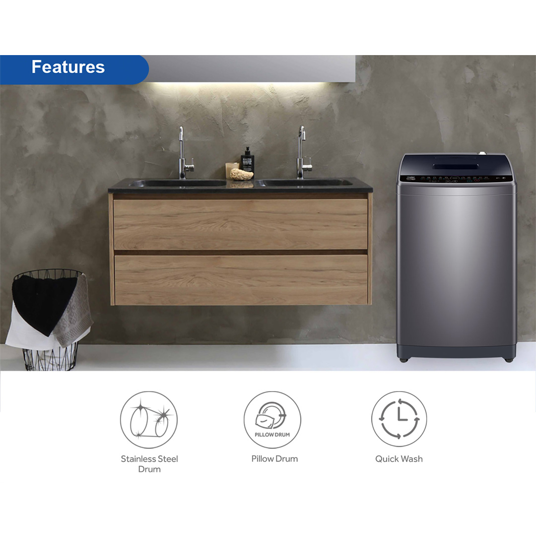HAIER 8KG Top Load Washing Machine HWM80-1269S2 | Pillow Drum | Quick Wash | Stainless Steel Drum | Magic Filter | Washing Machine with 2 Year Warranty