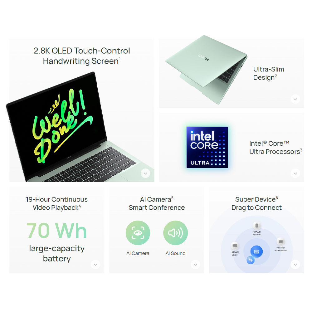 Huawei MateBook 14 Core Ultra 2024 Laptop | 2.8K OLED Touch-Control | AI Camera | Ultra Processors | 2  Year General Warranty