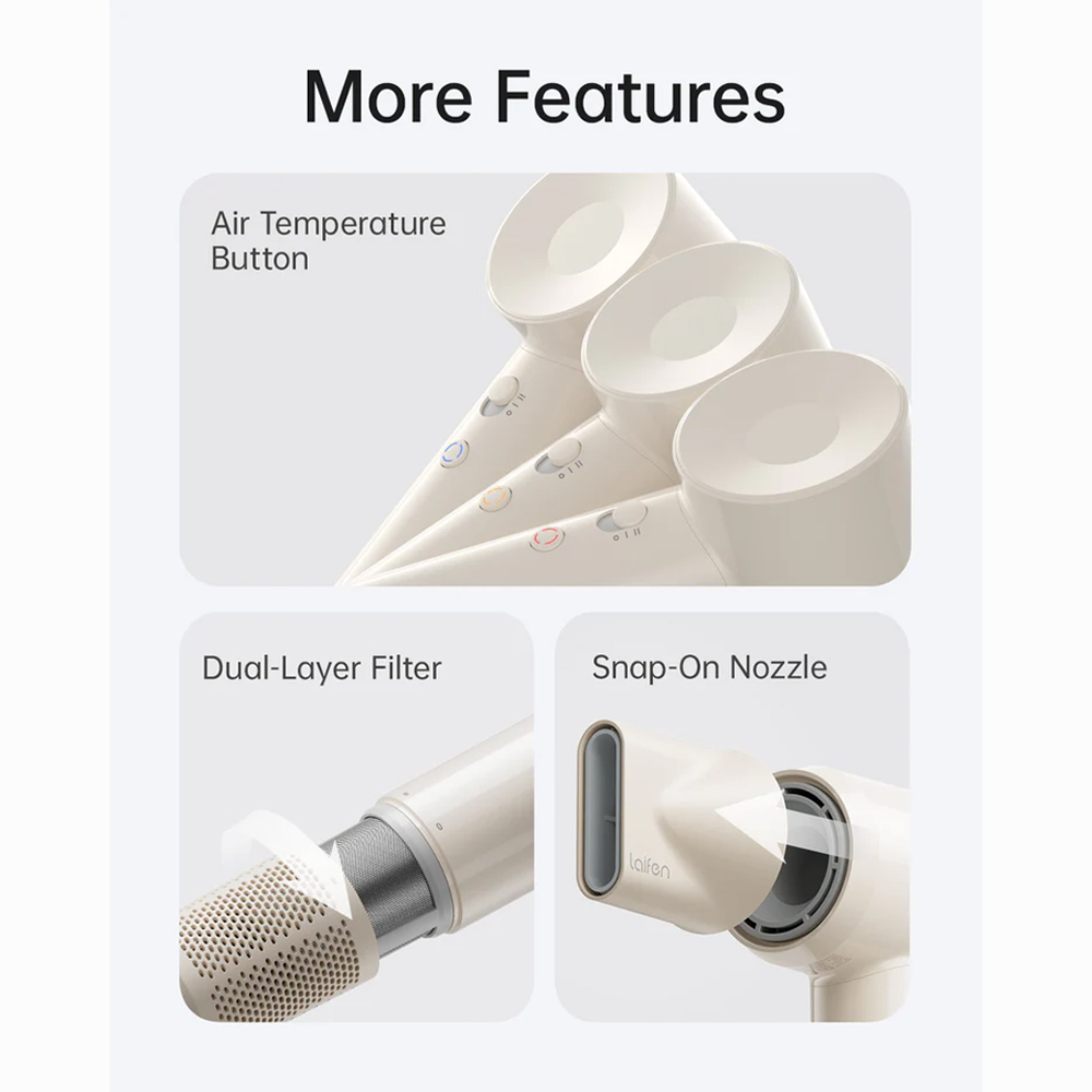 Laifen 1400W SE Lite Hair Dryer | Fast drying | 100,000 RPM motor | Intelligent temperature monitoring