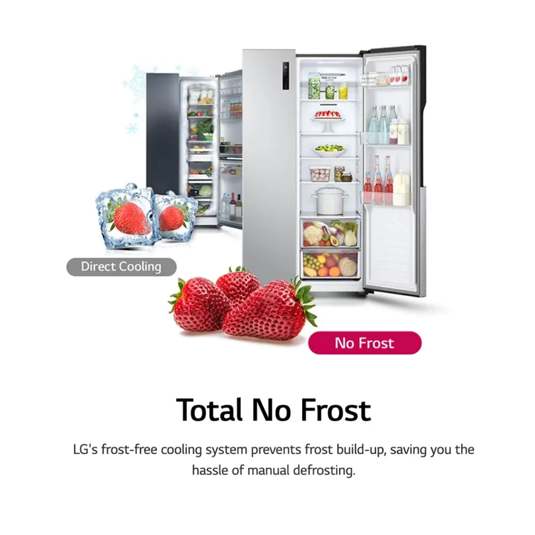 LG 508L Side by Side Smart Inverter Refrigerator GC-B507PQAM | Total No Frost | Tempered Glass | Multi Air Flow | Touch LED Display | Refrigerator with 1 Year Warranty