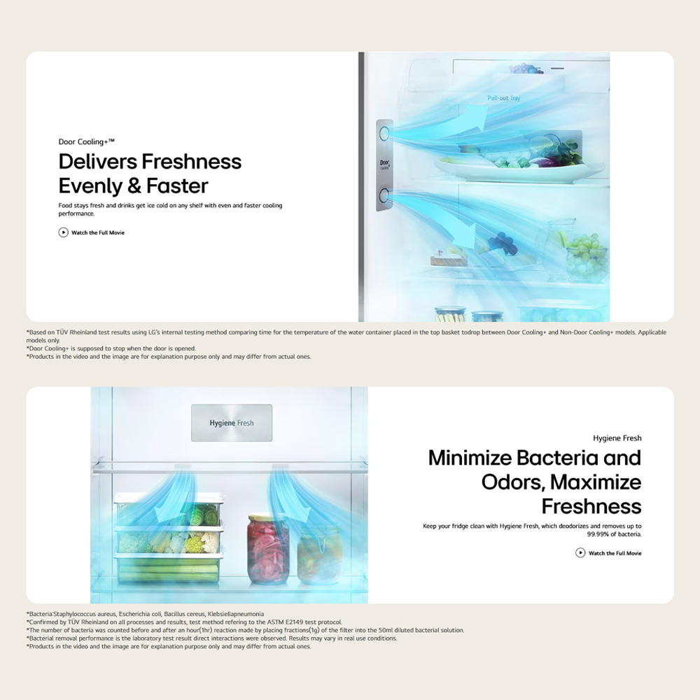 LG 410L 2 Doors Top Mount Smart Inverter Refrigerator GN-B372PQBK | Door Cooling+™ | Hygiene Fresh | Fresh 0 Zone