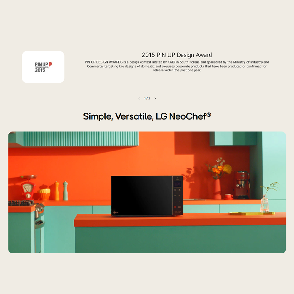 LG 25L NeoChef Smart Inverter Grill Microwave Oven MH6535GIS | Smart Inverter | EasyClean | Fast Cooking