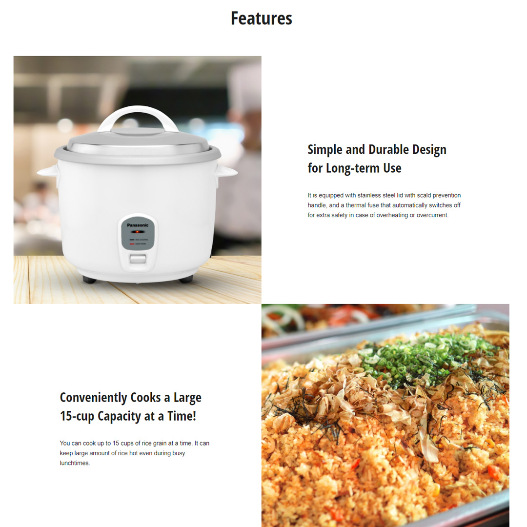 Panasonic 3L Slow Cooker NF-N31AWSK | 3 Heat Settings | Various Recipes | Easy To Clean | High Quality Ceramic Pot | Slow Cooker with 1 Year Warranty