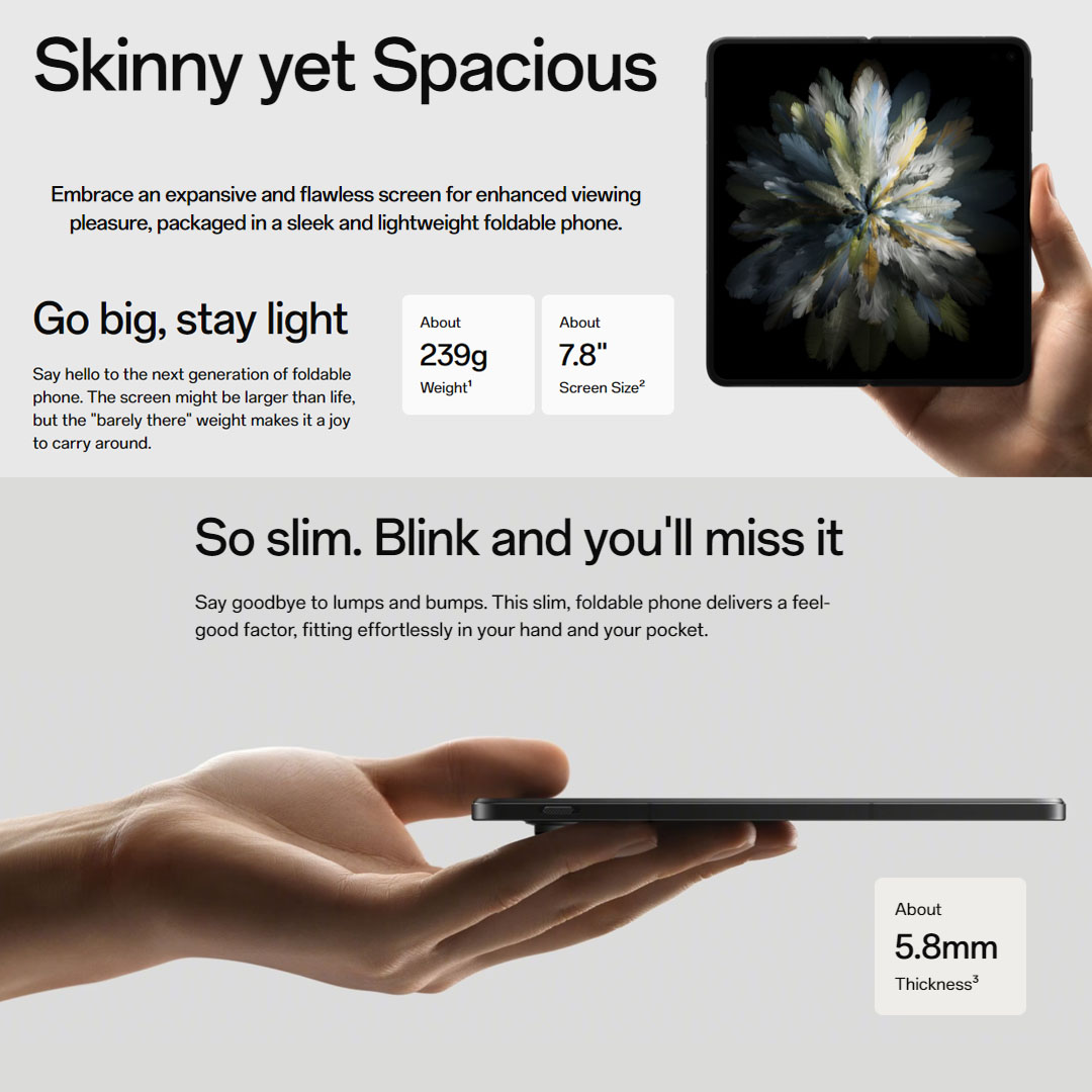 (Pre-Order till 27.10.2023) OPPO Find N3 16GB+512GB | 7.82" LTP03 OLED | 64MP Main Camera | 4805mAh Battery | NFC | Smartphone with 1 Year Warranty