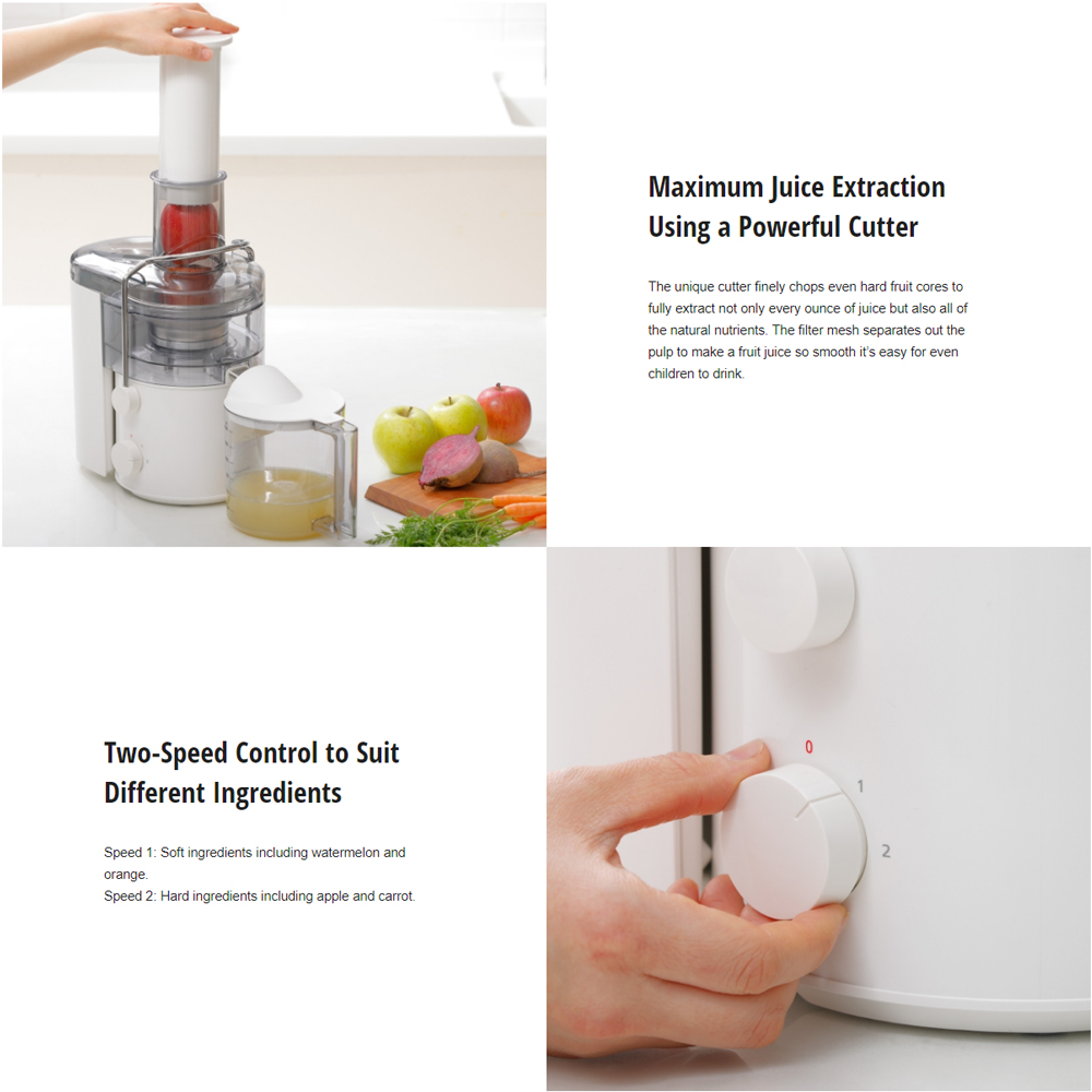 Panasonic 2L Large-Capacity Juicer MJ-CB100WSK | Two-Speed Control | Dishwasher-Safe Parts | Full Metal Spinner