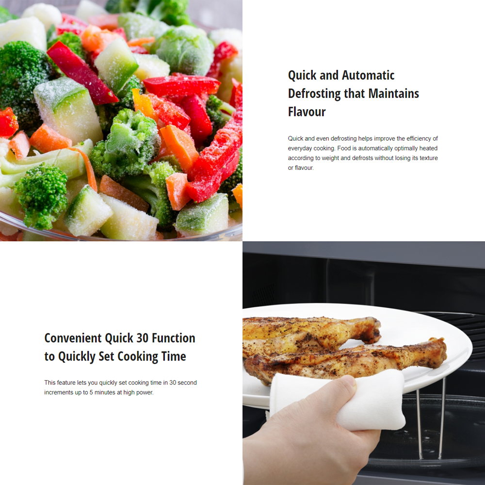 Panasonic 24L Grill Combination/25L Solo Microwave Oven NN-GT35NBMPQ/NN-ST34NBMPQ | 5 Level Power | Quick 30 Function