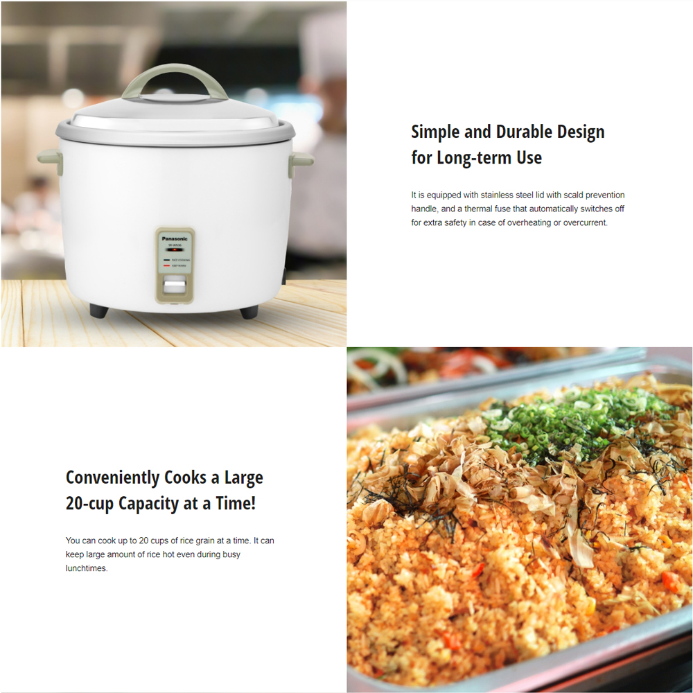 Panasonic 3.6L Conventional Rice Cooker SR-WN36WSKN | Burnout protection | Keep warm 5 hours | Large cooking capacity