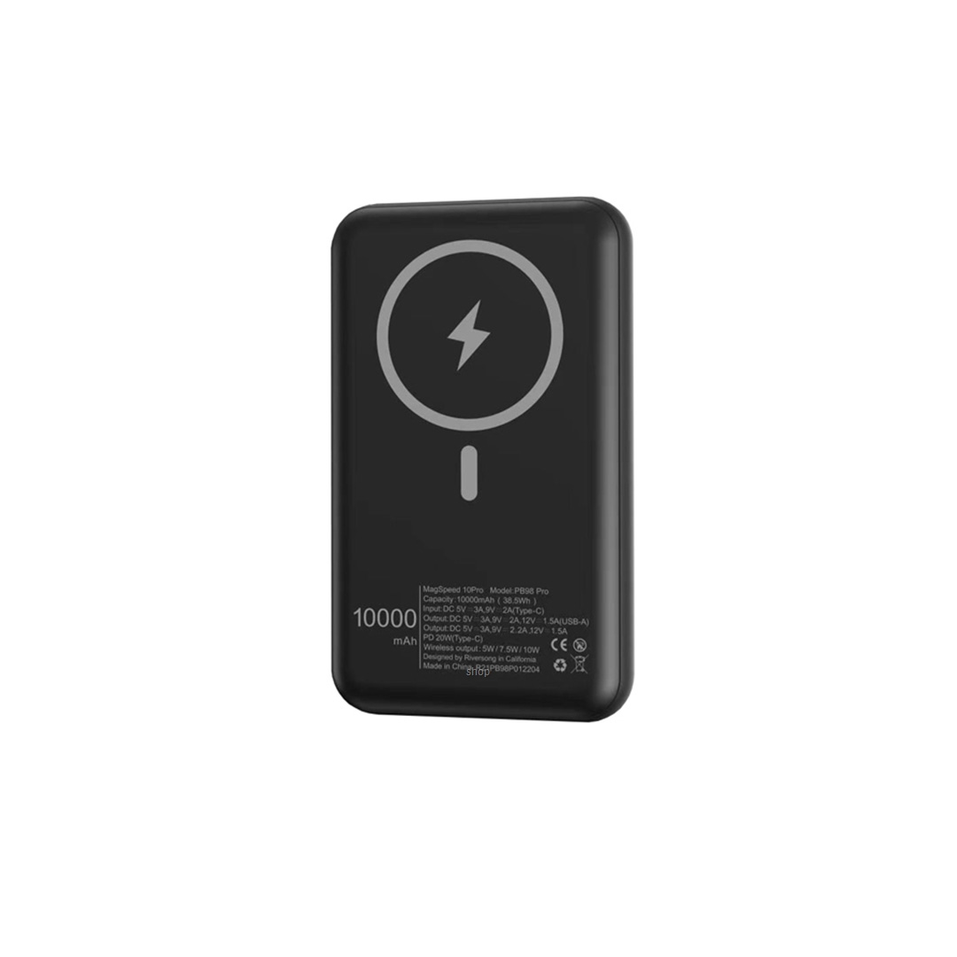 RIVERSONG 10000mAh MagSpeed 10 Pro Wireless Power Bank PB98 Pro | 10W Wireless Fast Charge | 20W Fast Charging | Power Bank with 1 Year Warranty