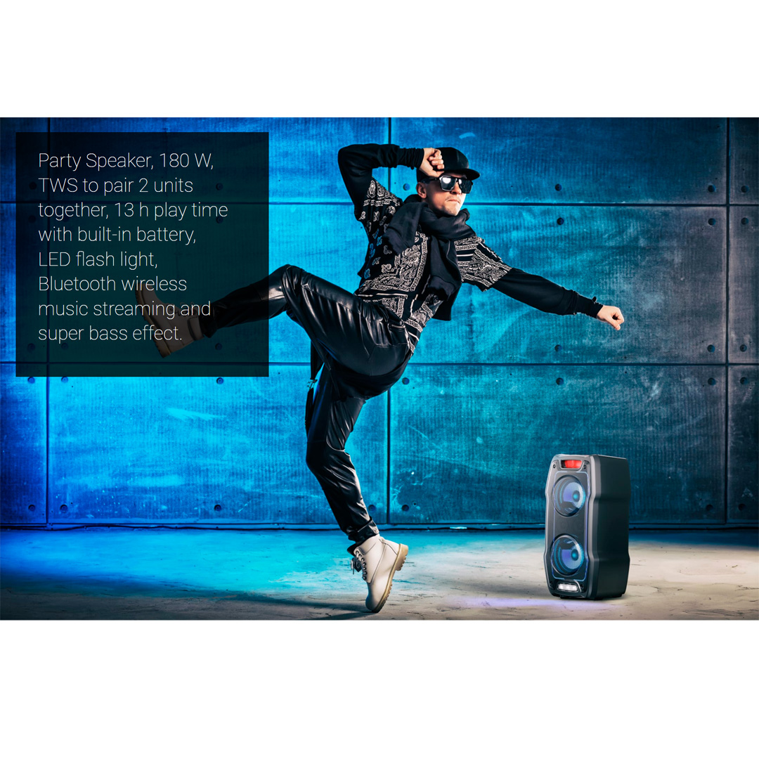 SHARP 60W Party Speaker System PS929 | Bluetooth | USB | Audio In | TWS Mode | USB Playback | 4.5AH Rechargeable Battery | Speaker with 1 Year Warranty