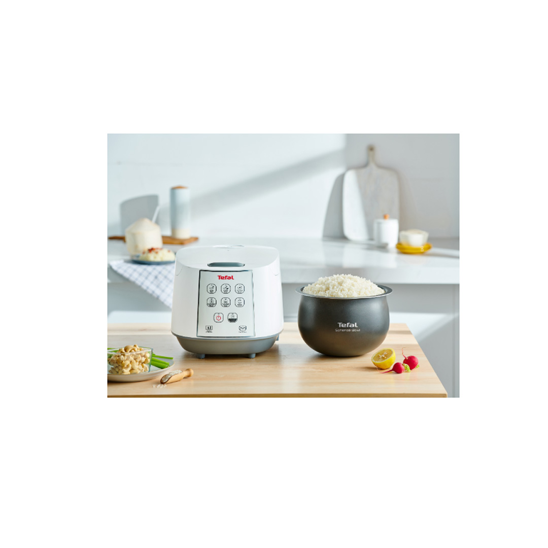Tefal 1L Easy Rice Compact Fuzzy Logic Rice Cooker RK7301| AI Smart Cooking Technology | Optimal Heat Circulation | 8 Convenient Pre-set Programs | Cooker with 2 Year Warranty