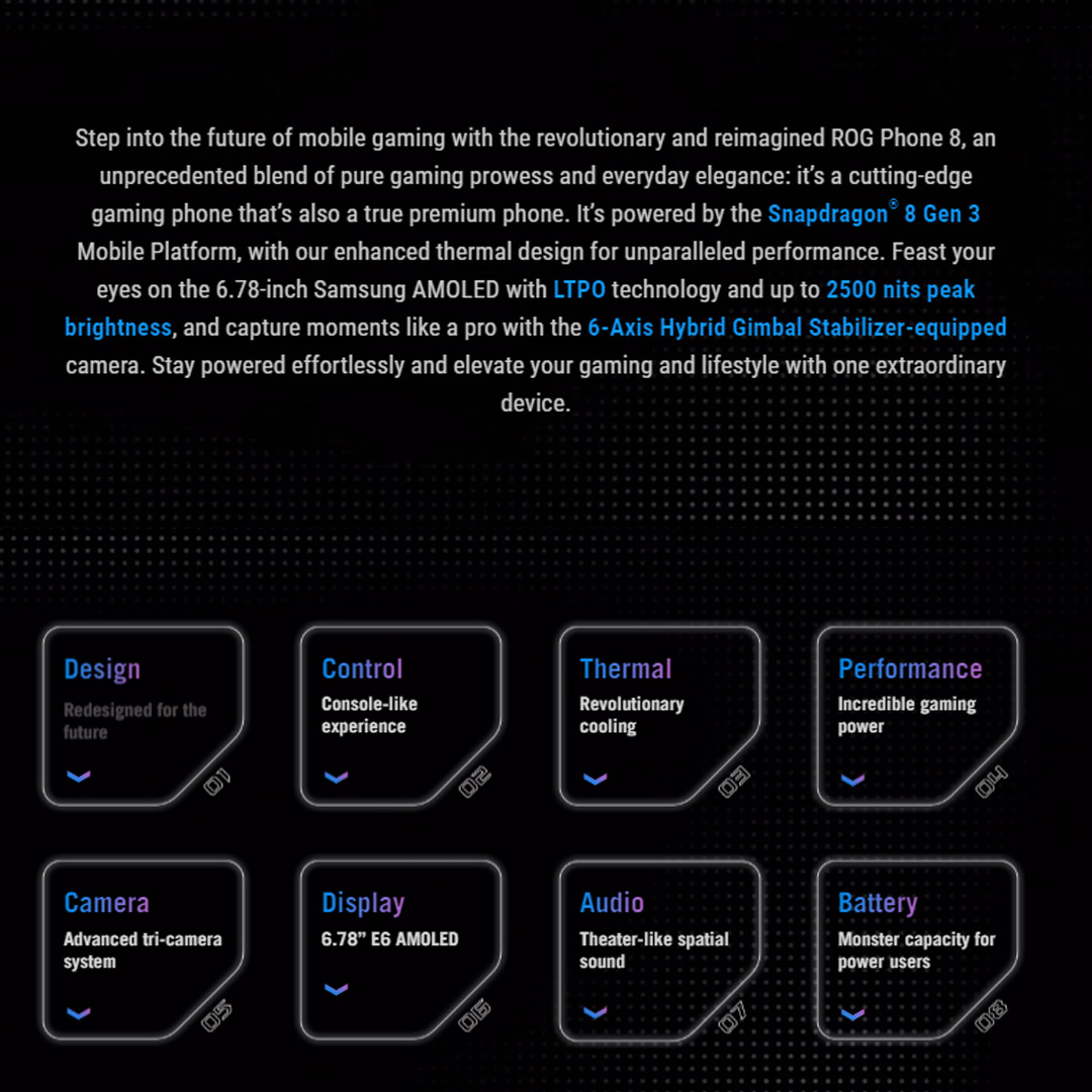 ASUS ROG Phone 8 12GB+256GB | Macro Camera | AeroActive Cooler X | Gaming Phone | Smartphone with 1 Year Warranty