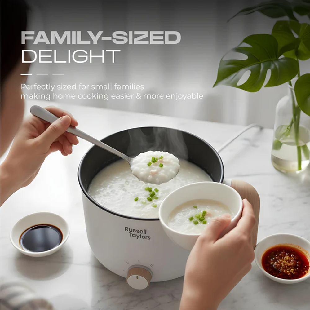 Russell Taylors 1.7L Multi Cooker With Steamer MC16 | 600W | Compact Cooking Delight | Cooks & Steam Simultaneously