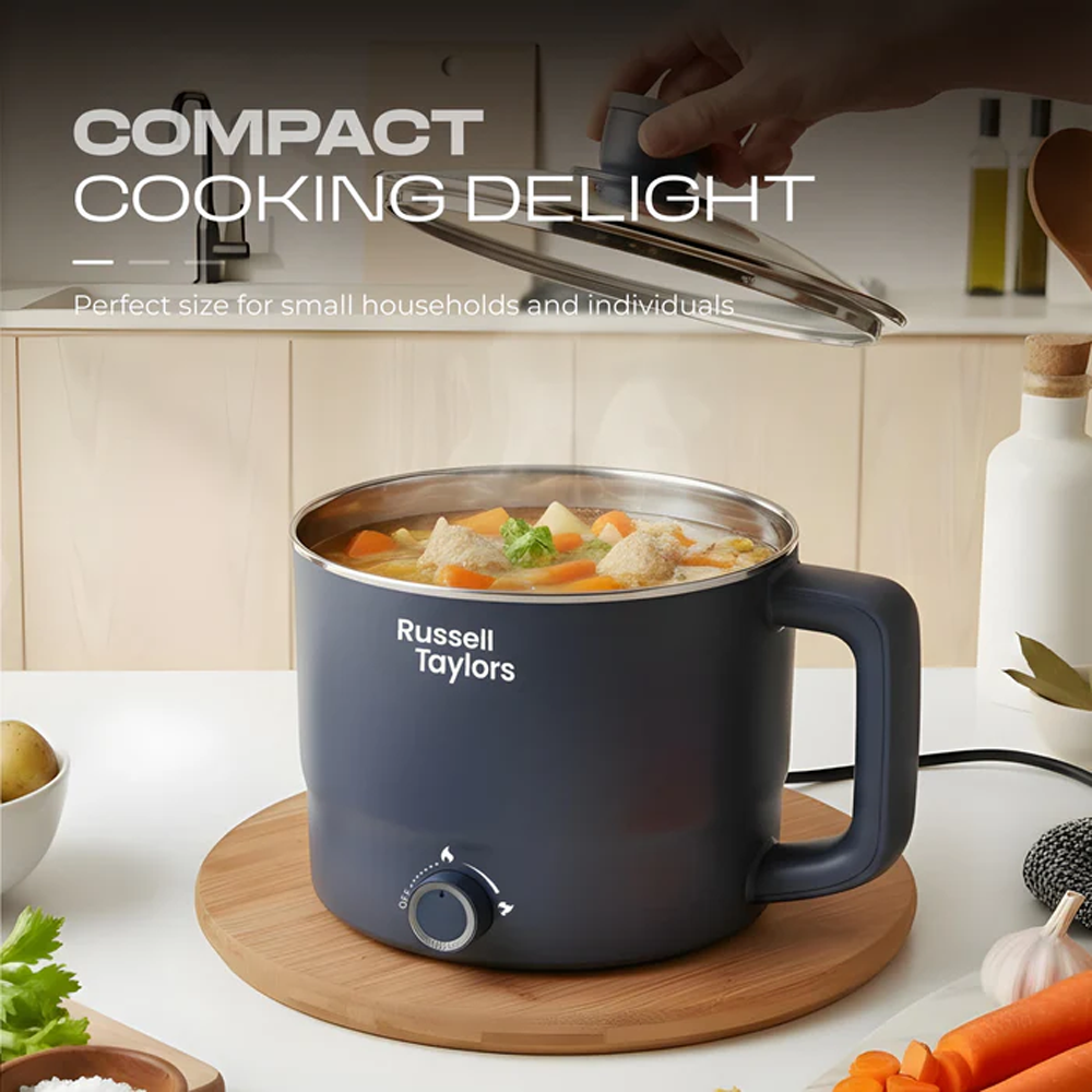 Russell Taylors 1.8L Multi Cooker Stainless Steel Electric Cooker MC2 | Power: 600W | Stainless Steel Inner Pot | All-In-One Multi Cooker | Cooks & Steam Simultaneously