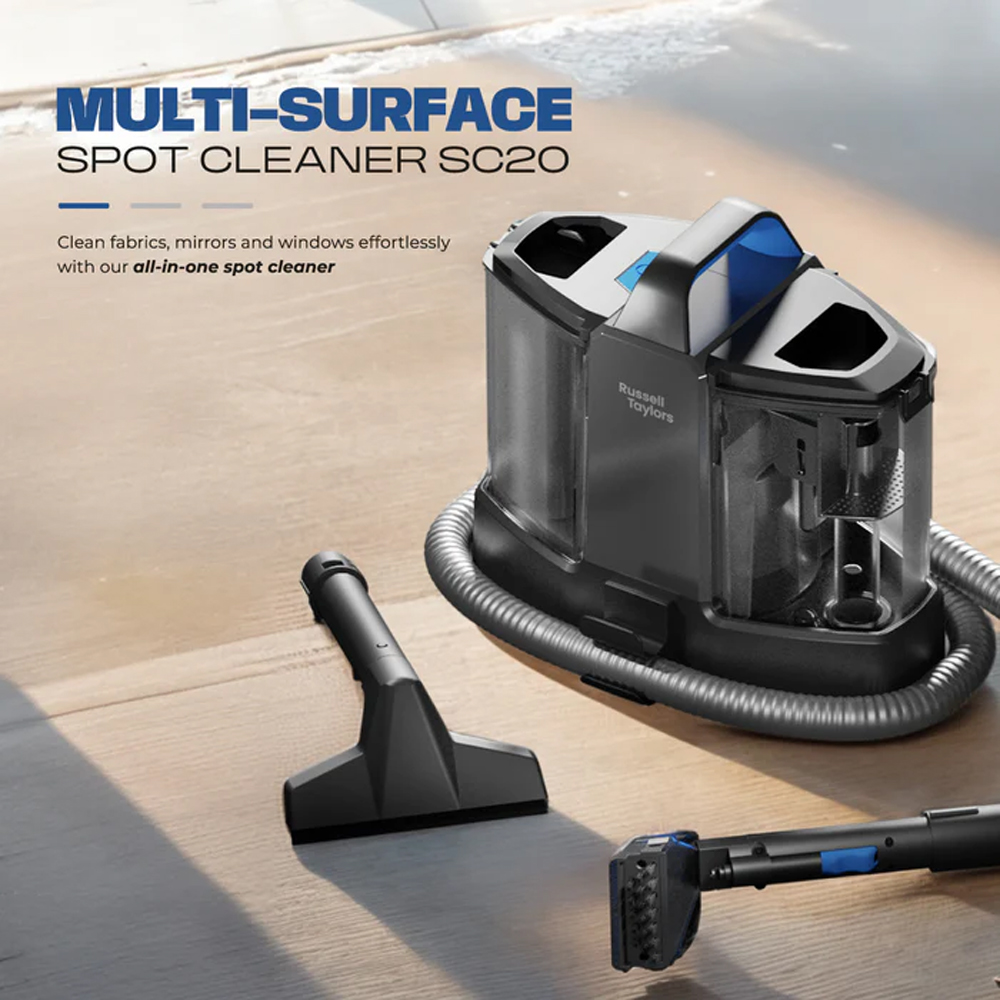 Russell Taylors 500W Multi-Surface Spot Cleaner SC20 | Clean fabrics, mirrors & windows | Portable, lightweight