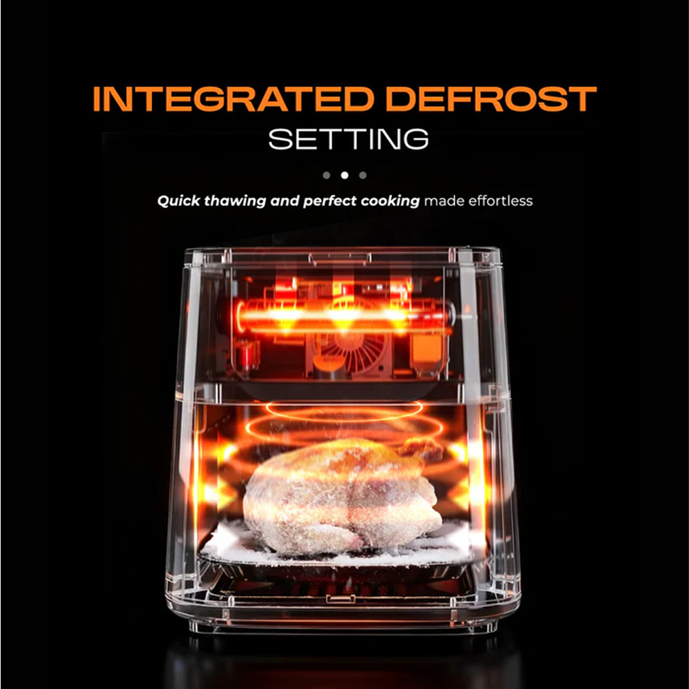 Russell Taylors 6.5L Clear Visible Window Digital Air Fryer Z6L | Smart Control Panel | Non-Stick Pan & Removable Tray