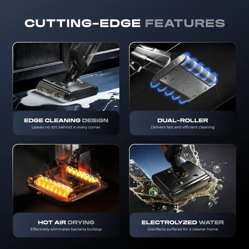 Russell Taylors 250W Dual Roller Wet Dry Cordless Floor i4 | 4-in-1 Cleaning Expert | Double roller | Double cleaning