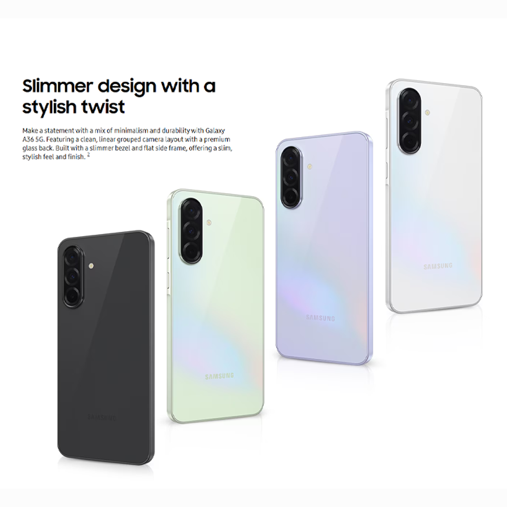 SAMSUNG Galaxy A36 5G 12GB+256GB | Qualcomm SM6475-AB Snapdragon 6 Gen 3 (4 nm) | 6.7 inches, Super AMOLED | 50MP Main Camera | Li-Po 5000 mAh