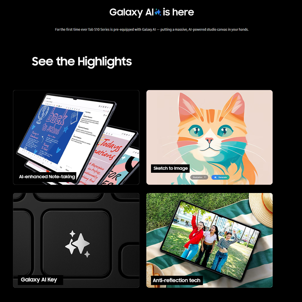 SAMSUNG Galaxy Tab S10 Ultra | 11200mAh Battery | Mediatek Dimensity 9300+ | Dynamic AMOLED 2X