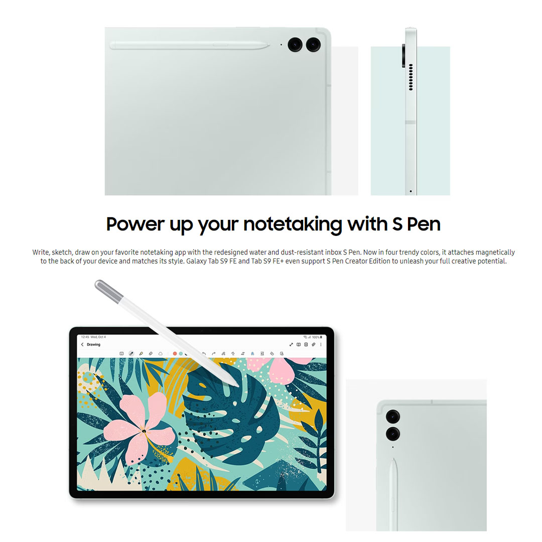 SAMSUNG Galaxy Tab S9 FE Wi-Fi | 6GB+128GB/8GB+256GB | 10.9" Display | 8000mAh Battery | 8MP Main Camera | One UI 5.1 | Tablet with 1 Year Warranty