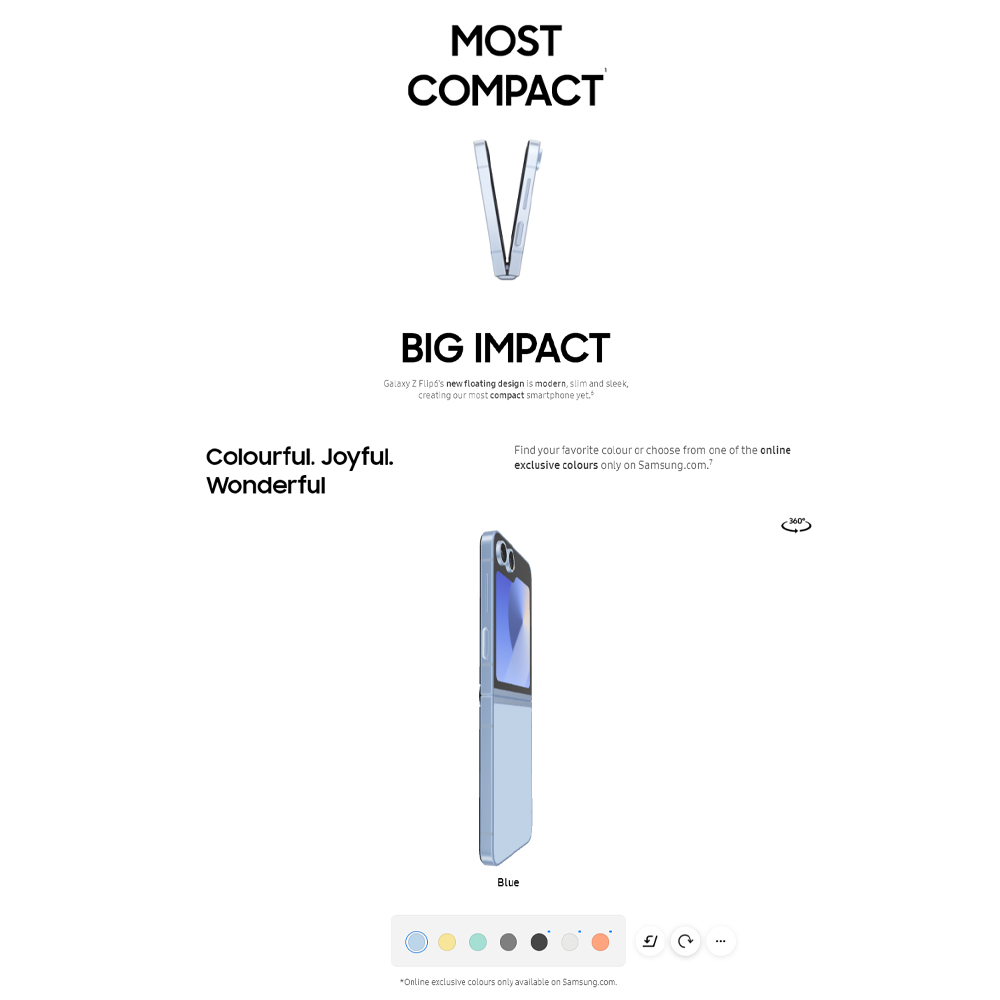 SAMSUNG Galaxy Z Flip6 | Qualcomm SM8650-AB Snapdragon 8 Gen 3 (4 nm) | Nano-SIM and eSIM | 5G