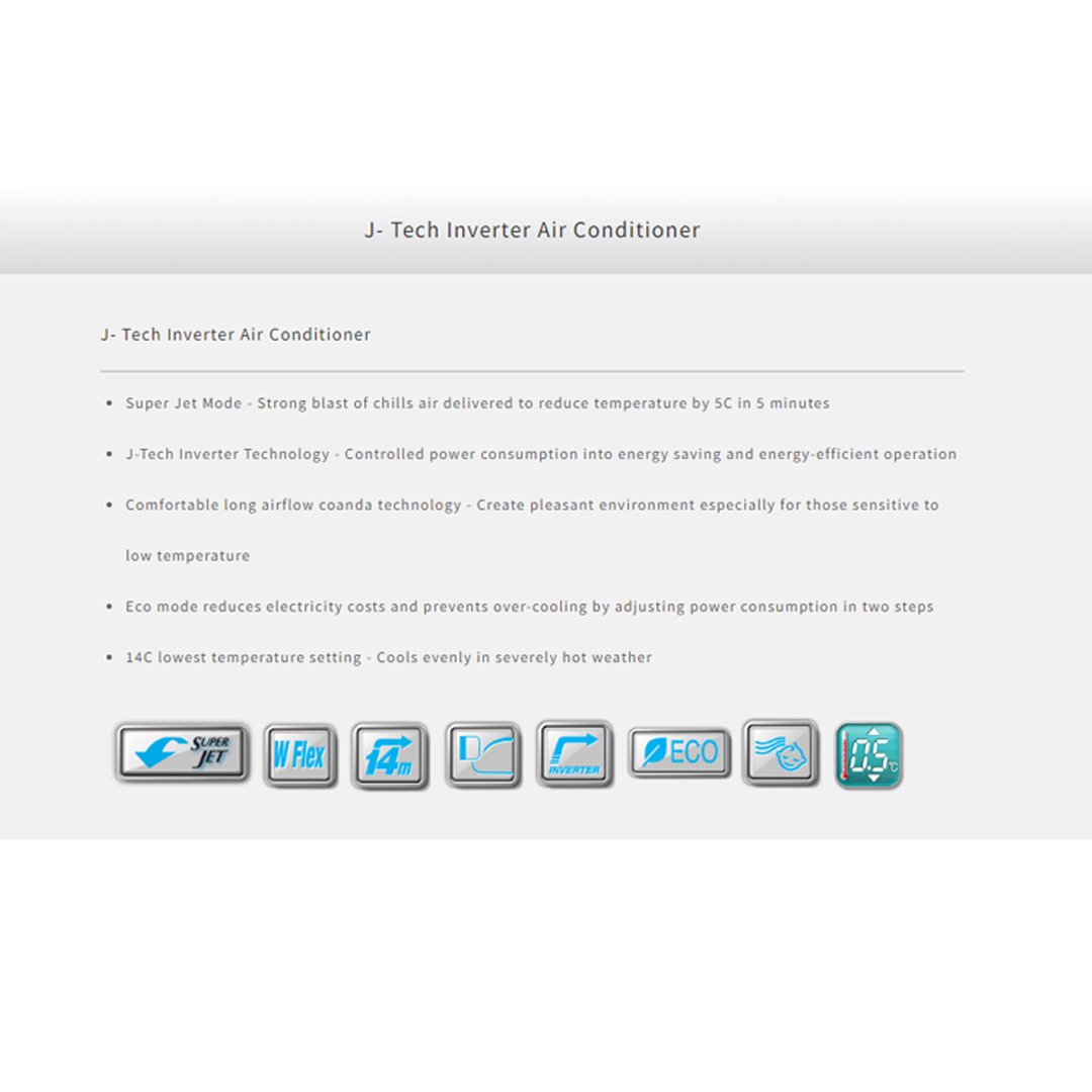 SHARP 2HP/ 2.5HP R32 J- Tech Inverter Wall Mount Air Conditioner AHX18VED/AHX24VED | Super Jet Mode | Eco mode |  5 Star Rating Energy Saving | 1 Year General and 5 Years Compressor Warranty